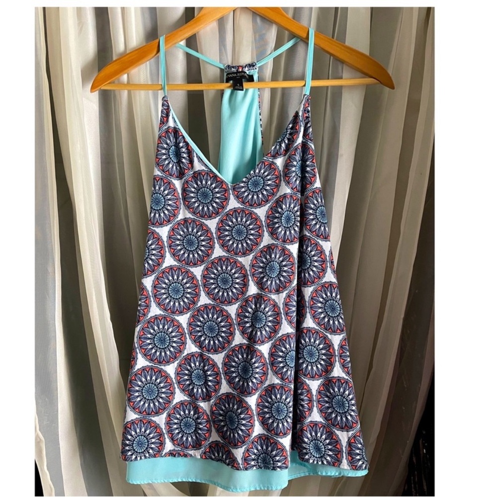 Banana Republic Blue and White Floral Camisole